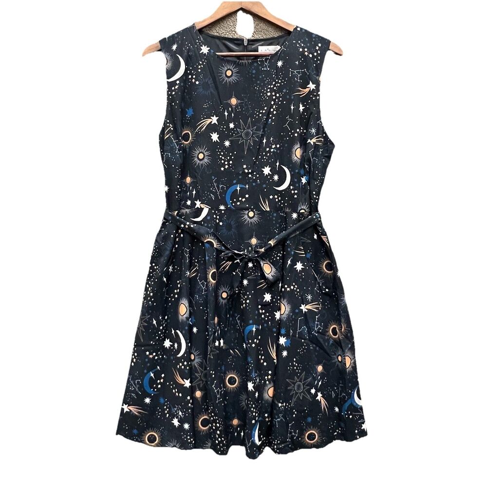 L.A. Soul NWT Dress XL Celestial Blue Stars Moon Sleeveless